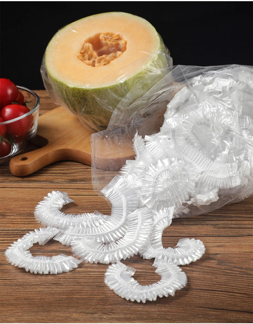 100pcs Disposable Plastic Wrap Covers, Elastic & Tight, Food-Grade Fresh-Keeping, Dust & Insect-Proof, Kitchen Accessories - Disposable Food Wrap