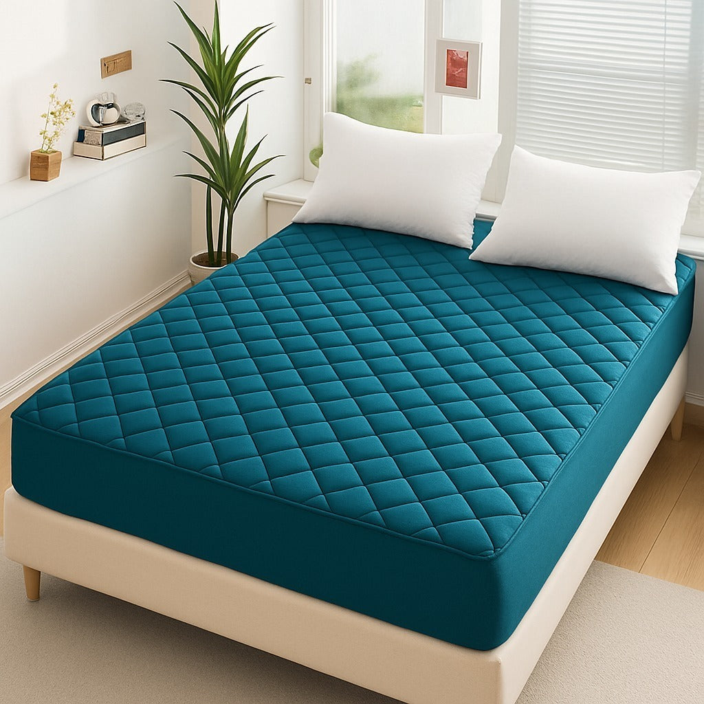 King Size Duvet Quilted Cotton Waterproof Mattress Protector Cover