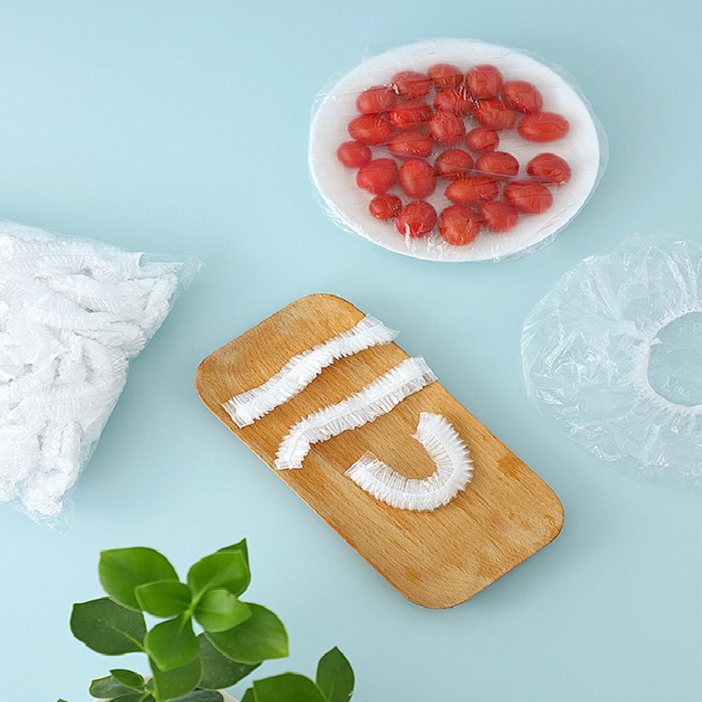 100pcs Disposable Plastic Wrap Covers, Elastic & Tight, Food-Grade Fresh-Keeping, Dust & Insect-Proof, Kitchen Accessories - Disposable Food Wrap